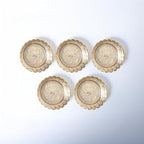 Shubhkart Solid Brass Decorative Nakshi Plate Set for Puja, Decoration & Diwali Gifting (Small 7 cm, Pack of 5, Solid Brass)