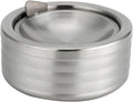 Outdoor Ashtray with Lid, Flip Top Stainless Steel Ash Tray, Metal Windproof Cigarette Ashtrays for Indoor or Outdoor Use, Desktop Ashtray Office Patio Home Decor