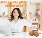 Positive Crochet Emotional Support Pickle Plushies Weird Stuffed Animal Funny Things Gag Gifts for Men Friends, Boyfriends, Husband Adult (Brown JJ-1pcs)