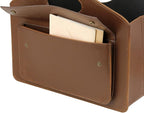 HofferRuffer Magazine Basket Holder, Foldable Magazine Rack, Document File Holder Organizer, File Folder, Newspaper Storage Bin Organizer for Home or Office (Brown)