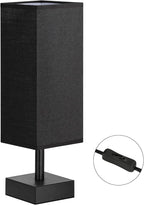 aooshine Black Small Table Lamp - Bedside Lamp for Bedroom, Minimalist Nightstand Light with Black Base