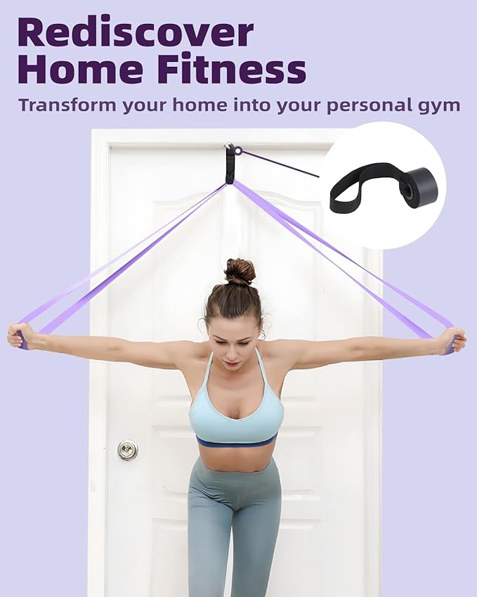 Resistance Bands Set - Pull Up Bands for Men Women, Exercise Bands Resistance with Door Anchor, Training Poster & Pouch for Body Stretching, Pull Up Assist