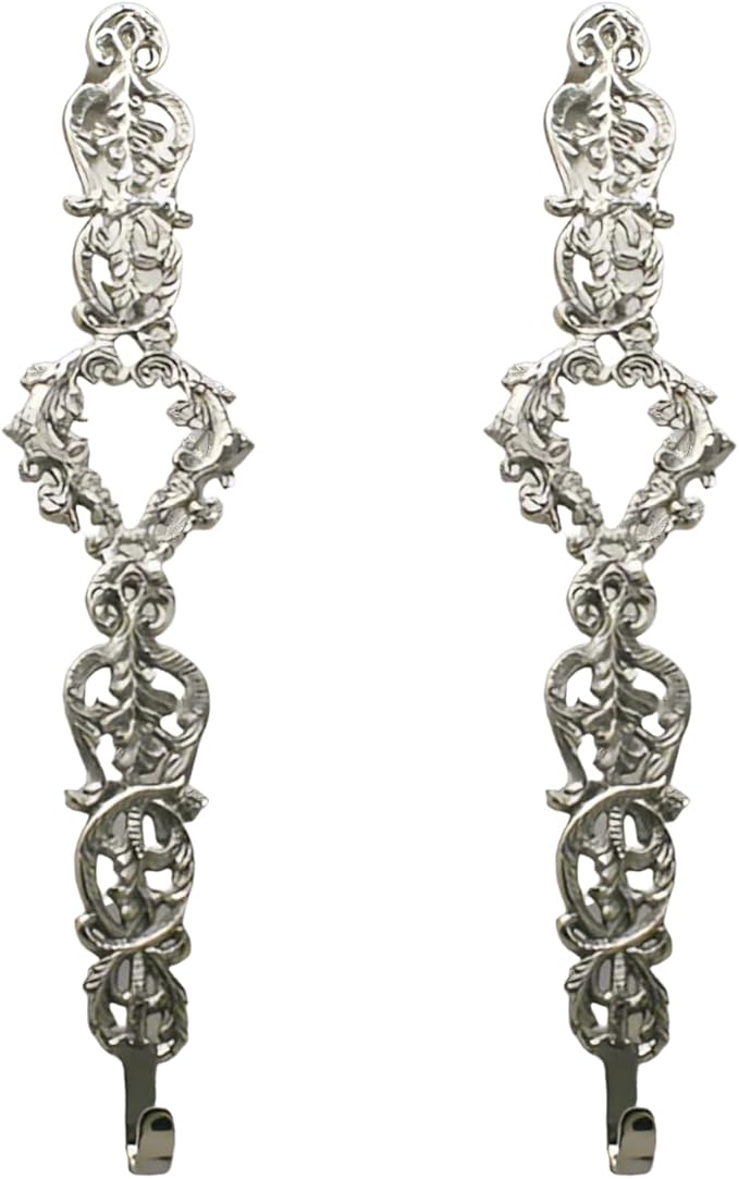 Nickel 15" H Victorian Heart Wreath Hanger. - Set of 2