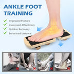 Ankle Balance Board Foot Strengthener Trainer with 12pcs Balls - 300lbs Max Capacity, 18-30° Tilt Adjustment, Wooden Non-Slip Wobble Board for Ankle & Core Stability Training