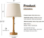 Oneach 19.5" Small Table Lamps Set of 2, Pull Chain Switch Bedside Metal Table Lamps, Modern Nightstand Lamp with Linen Shade, Rustic Lamp for Living Room, Bedroom, Home Office, Nursery