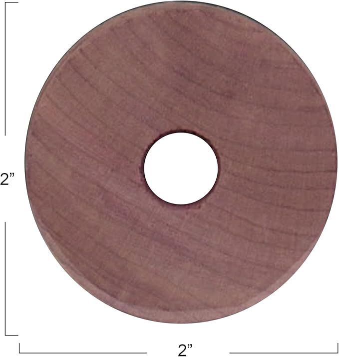 Household Essentials Cedar Fresh Cedar Rings, Pack of 6, Solid Eastern Red Cedar, Natural Moth and Odor Deterrent, Eco-Friendly and Chemical-Free, Perfect for Wire and Plastic Hangers, Natural