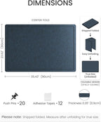 Fluxynara Bulletin Board,35.4" x 23.6" Cork Board Alternative with 12 Safe Removable Adhesive Tabs, Foldable Felt Pin Board for Home Office, Classroom, Bedroom,Entryway for Walls—Carbon Blue