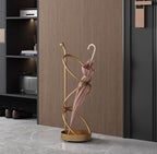 Metal Umbrella Stand At The Entrance, Freestanding Circular Umbrella Holder With Space For Canes And Walking Sticks. Ideal for Hotels, Entryways, Offices, and Hallways，25X10inches (gold)