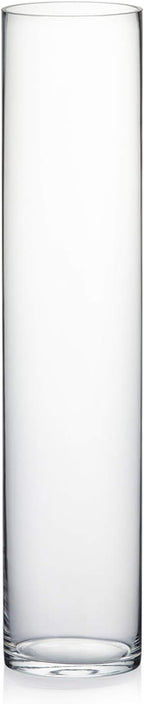 WGV Cylinder Vase, Diameter 5", Height 24", Clear Glass Floral Planter Container, Tall Centerpiece Arrangement for Wedding Party Event Home Office Decor, 1 Piece