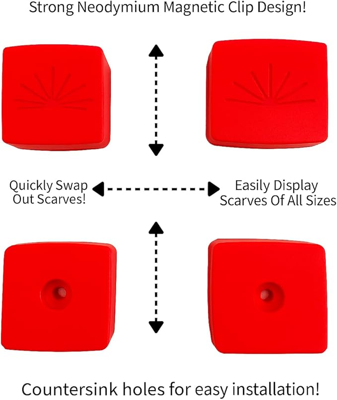 Magnetic Sports Scarf Wall Display (Red)