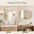 USHOWER Silver Oval Arch Bathroom Mirrors for Over Sink, 20x30 Inch Bathroom Vanity Mirror for Bathroom, Bedroom, Vanity, Entryway, Aluminium Frame, Anti-Rust, Modern Wall Decor