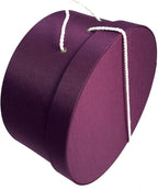 Sarah's Hat Boxes Classic Amethyst Hat Box – 21.5" x 11.5" (Dia. x Ht.) Handmade in USA – Odorless Non-Toxic Adhesive, Cording Handle – Premium Storage for Hats & Accessories