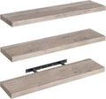 RALGEND Floating Shelves for Wall, 31.5" Long Wall Shelf Set of 3 with Invisible Brackets, 7.9" Width Hanging Book Shelves Farmhouse Home Decor for Bathroom, Living Room, Bedroom, Greige 8301BJP3BG