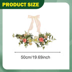 Artificial Floral Swag Front Door Swag Indoor Decorative Hanging Spring Wreath for Restaurant Birthday Holidays Apartment, JJ608