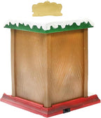 MOMENTS IN TIME Lighted Santa’s Christmas Village Shop LED Lights, Music & Animation Battery Operated 8.8” Holiday Building Christmas Decoration