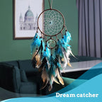 Dream Catcher, Blue Tree of Life with Feathers Dreamcatcher Wall Decor Indians Traditional Circular Net Hanging Decor for Home, Bedroom(Blue)