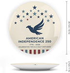 250th Anniversary Decorative Plates 10 Inch Patriotic Decorations Minimal Eagle Commemorative Plates with Stand Memorial Day 4th of July Veterans Day Home & Office