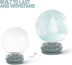 2pcs Glass Snow Globes: Clear Fillable Snow Water Globe Rubber Base Candy Bottle Jar for DIY Craft Home Christmas Winter Decoration 80mm