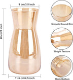 Glass Vases for Flowers, 8 Inch Tall Ins Modern Irised Crystal Clear Glass Vases for Centerpieces Home Desk Decoration, Decorative Glass Table Vase for Birthday Wedding Housewarming Gift,Amber