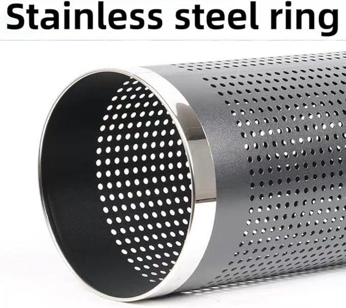 Stainless Steel Umbrella Stand Umbrella Storage Bin Space-Saving Perforated for Home Office Entryways Hotels (C)