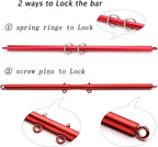 Sovyime 2pcs Red Pilates Spreader Bar Kit Sports Aid Training Fitness Gear - Exercise Guide Included,Workout Bar,Home Yoga Gym Kit