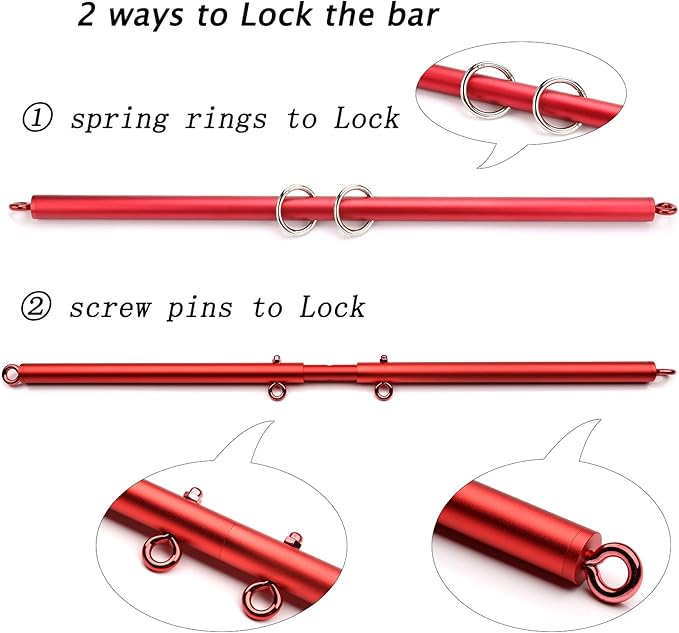Sovyime Red Portable Restore Spreader Bar, Exercise Guide Pilates Sports Aid Training Fitness Gear, Home Yoga Gym Kit