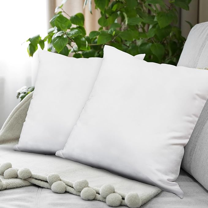 Covers & All Throw Pillow Inserts Only Pack of 2, Durable Soft Square 26 x 26 Inches 65 GSM Non-Woven Fabric with 15D Silicon Fiber Filling, Universal uses for Home Decor Office Indoor Outdoor