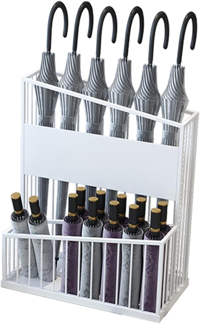 Large-Capacity Commercial Umbrella Stand Umbrella Holder for Hotel Offices - 2 Tier Metal Umbrella Stand, Entrance Umbrella Organizer