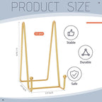 Mixweer 12 Pcs Book Stands for Display Metal Picture Frame Stand Book Plate Picture Holder Easels Photo Holder for Decorative Display(6 Inch,Gold)