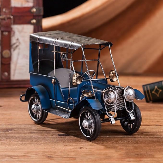 Vintage Iron Car Model Classic Vehicle Collectible Model Metal Retro Handicraft Art Vehicle Sculpture for Home Office Decor