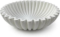 OAKOA Large Decorative Bowl - White Decorative Bowls for Home Decor - Organic Modern Home Decor Bowl - Concrete Ruffle Bowl Decor - Fluted Bowl - Scalloped Bowl