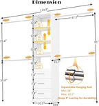 Closet System with Drawers, 5FT-9FT Custom Closet Organizer System 114.9" Walk in Wood Closet Storage System with 4 Expandable Hanging Rods Wall Mount White