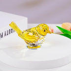 Ornalrist Crystal Yellow Clear Birds Figurines Handmade Collectible Animal Figurines Gifts for Him Son Table Home Decoration Paperweight for Women