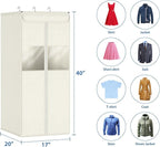 Zilink Suit Bags for Closet Storage 40" Hanging Garment Bags for Storage with Clear Window Space Saving Clothing Storage Bags for Suits, Shirts, Short Skirts, Beige, 2-Pack