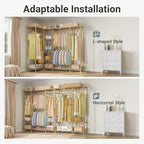 VIPEK V50 Extra Large Portable Closet Rack Bedroom Armoire Freestanding Wardrobe Closet, Heavy Duty Clothes Rack Multi-Functional Metal Clothing Rack for Hanging Clothes, Max Load 1300lbs, Gold