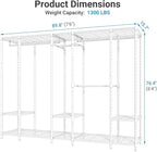 VIPEK V50 Extra Large Portable Closet Rack Bedroom Armoire Freestanding Wardrobe Closet, Heavy Duty Multi-Functional Metal Clothing Rack for Hanging Clothes, Max Load 1300lbs, White
