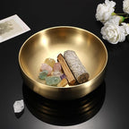 9.1 Inches Stainless Steel Bowl Decorative Key Bowl Golden Serving Bowl for Snack Fruit Dish Round Key Dish for Entryway Table Coffee Table Kitchen Counter