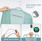 Pack of 50 Coat Hangers, Space-Saving Plastic Clothes Hangers, Non-Slip, 0.2 Inches Slim, 360° Swivel Silver Hook for Shirts, Pants & Wet/Dry Garments, Light and Dark Gray
