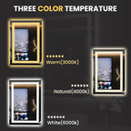 LOAAO 20"x28" LED Mirror for Bathroom, Lighted Bathroom Mirror with Lights, Anti-Fog, Dimmable, Memory Function, Clear Reflection