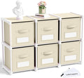 Geelin 6 Cube Storage Organizer with Fabric Bins and Labels 11 Inch, Fabric Collapsible Cubby Clothes Storage Drawer Dresser for Bedroom Living Room Office Organization