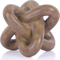 DOVDOV Wood-Toned Knot Sculpture, Triple-Knot Statue, Wood-Toned Home Decor, Ideal for accenting Rustic-Style Coffee Tables, Living Room TV Stands, Dining Tables, and entryway Shelving.