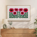 Framed Floral Wall Art for Bedroom, Large Pink Flower Canvas Artwork for Living Room Walls, Minimalist Botanical Picture Print for Nursery Playroom Dining Room Kitchen Hallway Wall Decor, 24x36 Inch