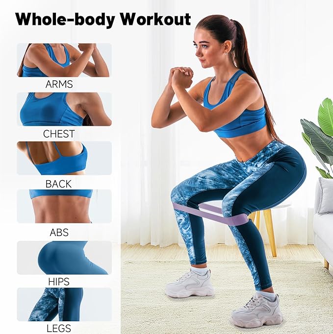 Resistance Loop Exercise Bands for Working Out, Fitness Elastic Bands, Workout Bands for Home Gym, Stretching, Yoga, Pilates, Physical Therapy (5pcs Set)
