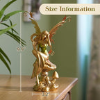 Resin Fairy Statue Elegant Fantasy Decor, Hand-Painted Angel Figurine Graceful Fairy Sculpture for Bookshelf, Mantel, Indoor Outdoor Decor, Thoughtful Gift for Women, Girls (Thinking)