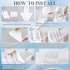 6 Pack Cardboard Magazine File Holders 24 Grids Vertical Book Bins 10.6'' x 10.2'' x 14'' Magazine Document Storage Box for Desk Shelves Home Office Classroom Library Use (White)