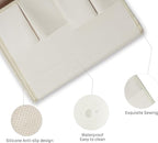 PU Leather Sofa Armrest Organizer, Armchair Magazine Holders, Waterproof Remote Holder for Recliner Couch with 1 Large Pocket, 4 Small Pockets for Magazine, Remote, Phone, Ipad, Books (white)