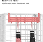 AWTATOS Umbrella Holder Entryway, Umbrella Stand Freestanding, Metal Square Umbrella Rack Organizer with a Removable Drip Tray, Hooks, White