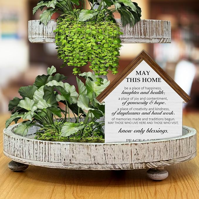 Housewarming Gifts New Home Decor, May This Home Be a Place of Happiness House Shaped Wood Sign, New House Apartment Gifts for Friends Neighbors