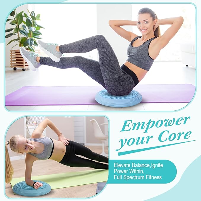 Libima 2 Pcs Wobble Cushion Wiggle Seat Flexible Sensory Seating Balance Disc Board for Men Women Physical Exercise Improving Posture Home Office