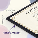 8.5x11 Black Picture Frames Set of 8, 8.5 by 11 Picture Frame for Award Certificate and Diploma Display on Wall or Tabletop